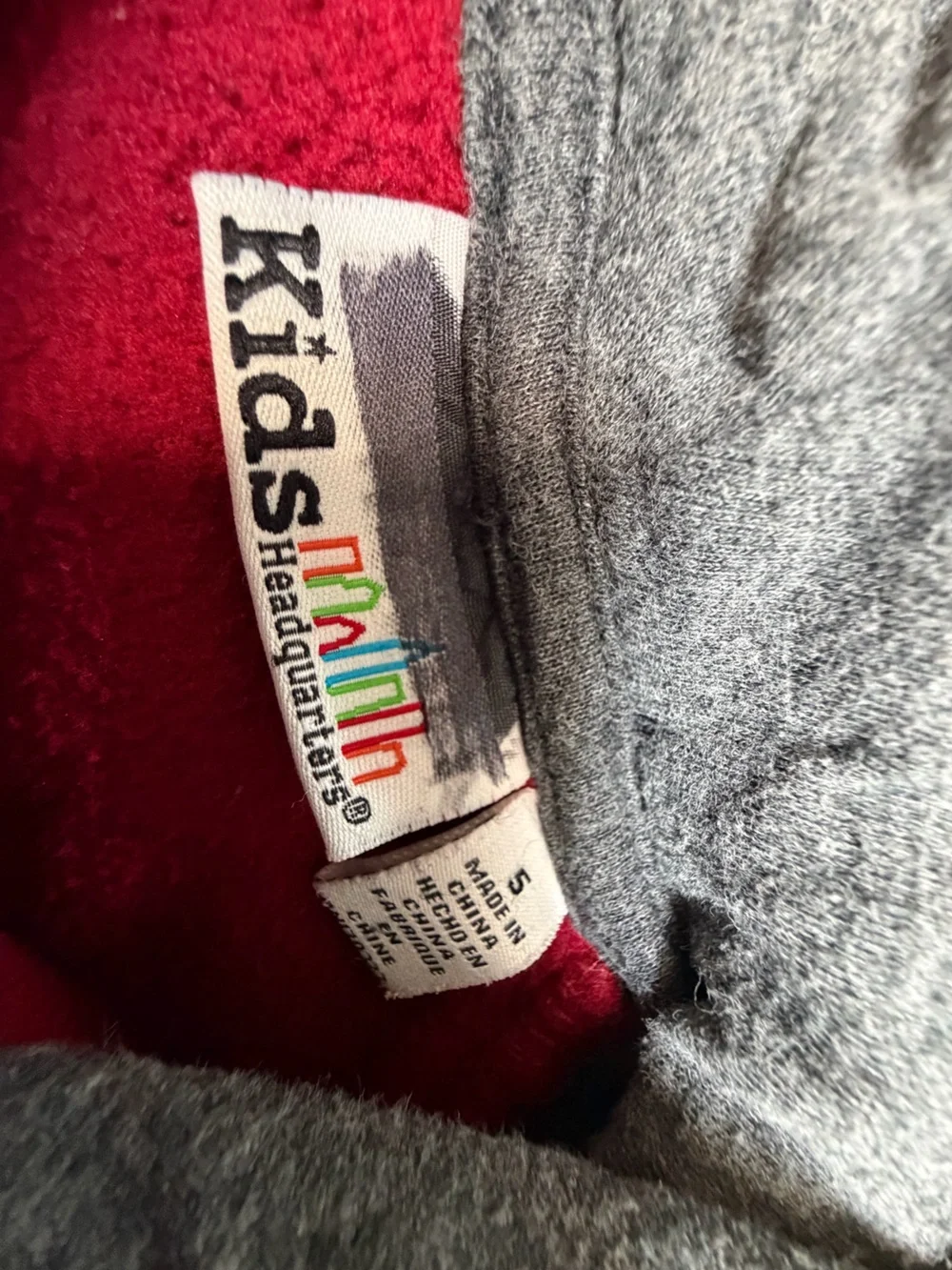 Kids Headquarters Red & Gray Hooded Jacket – Size 5